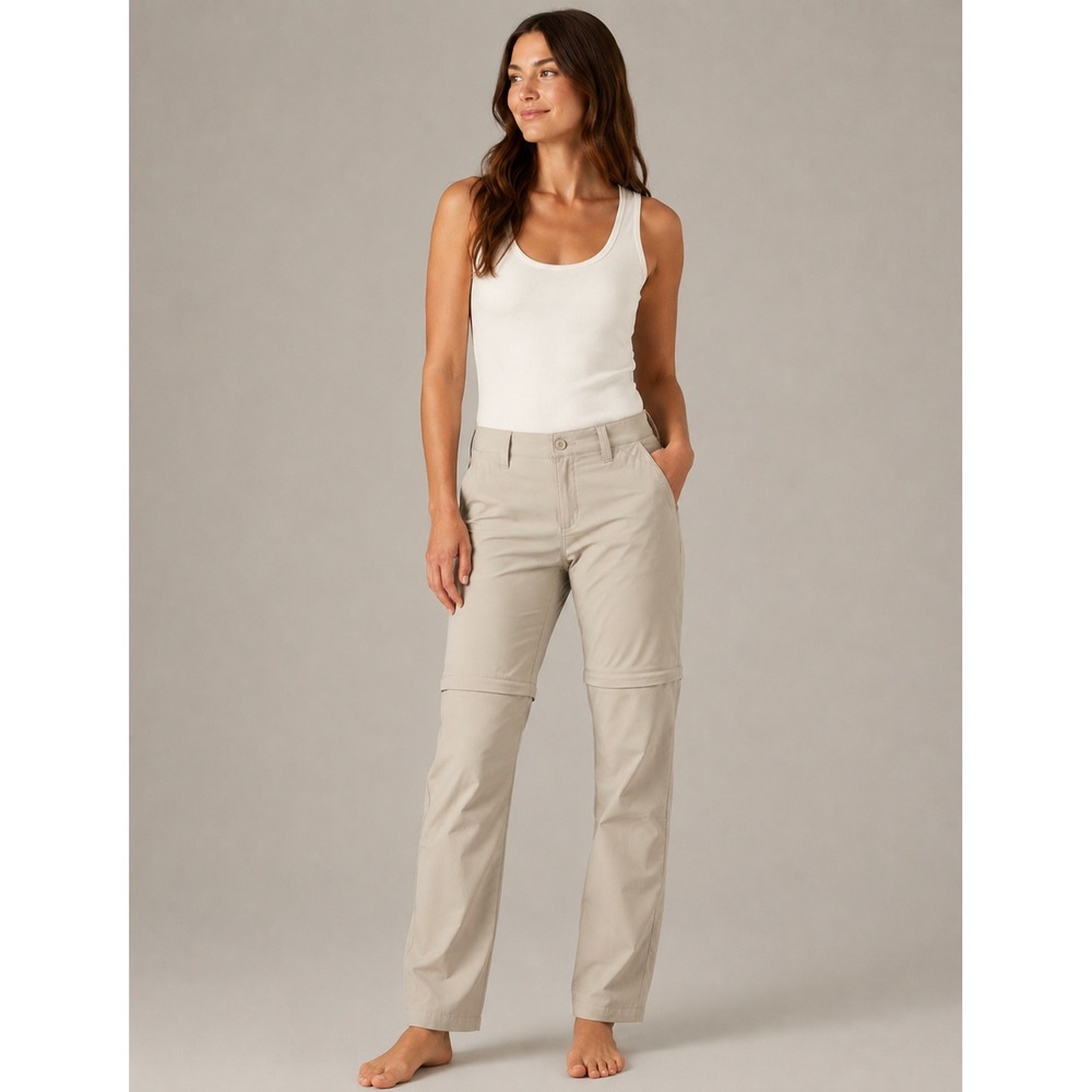 Eddie Bauer Convertible Hiking Pants 4 Tan Zip Off Cargo Outdoor Gorpcore Travel